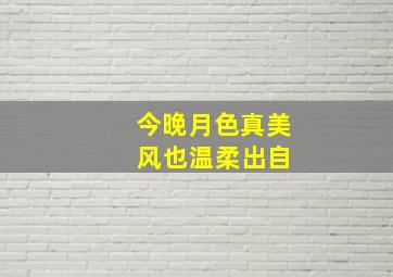 今晚月色真美 风也温柔出自